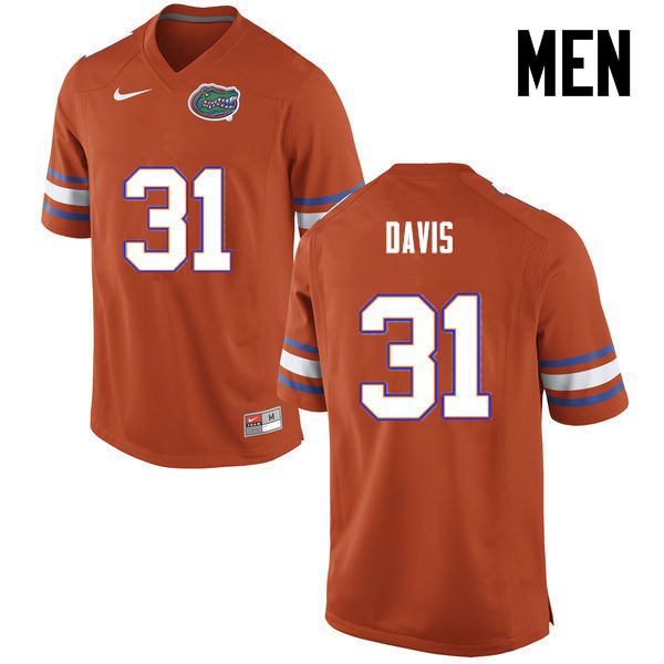 Men Florida Gators #31 Shawn Davis College Football Jerseys-Orange - Click Image to Close